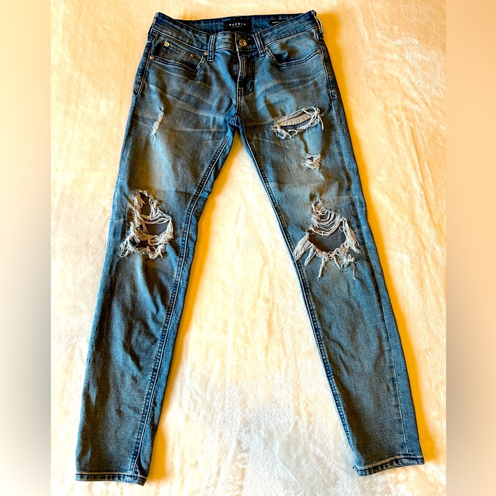 PACSUN Active Stretch Distressed Skinniest Jeans